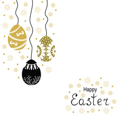 Wall Mural - Easter card with decorative eggs hang