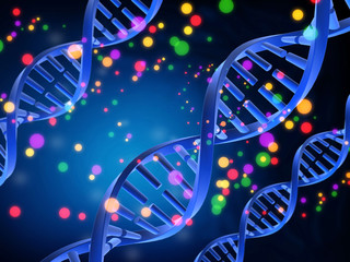 DNA on abstract science background. 3d illustration