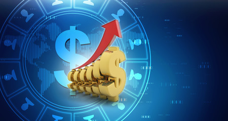 Poster - 3d rendering Stock market online business concept
