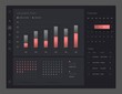 © dimakostrov - Web app Dashboard UI and UX Kit. Elements of infographics on a black background. Use in presentation templates, mobile app and corporate report.