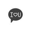Speech bubble with i love you vector icon. filled flat sign for mobile concept and web design. I love you message glyph icon. Symbol, logo illustration. Vector graphics