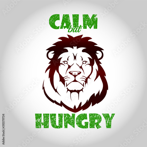 Fotomural Calm and starving Lion design - VECTOR
