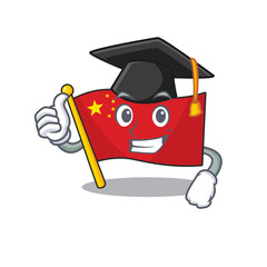 Wall Mural - happy flag china Scroll wearing a black Graduation hat