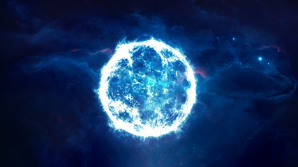 Wall Mural - abstract 3d rendering illustration of a blue supernova artwork