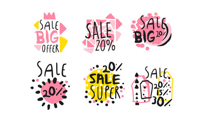 Sticker - Sale Labels and Badges Design Vector Set