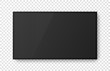 © Oleh - Realistic black television screen on transparent background. Mockup of computer monitor display. 3d TV led monitor. Vector illustration