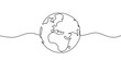 © ngupakarti - Continuous one line drawing of earth. Concept of globe with circle hand drawn.