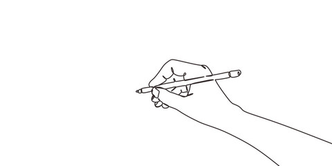 continuous line drawing of hand drawing a line . vector illustration for banner, poster, web, template, business card.