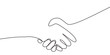 One line drawing of shaking hands. Concept of handshake of two persons.