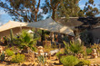 Canvas tent in colorful garden in game reserve in South Africa
