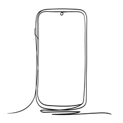 Poster - Mobile Phone Line Art Vector Illustration. Isolated on White Background.
