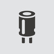 Capacitor icon isolated of flat style. Vector illustration.