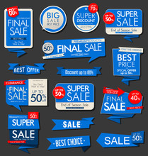 Modern Blue Sale Stickers Collection