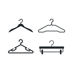 Aufkleber - Clothes Hanger icon template color editable. Black Coat Hanger symbol vector sign isolated on white background illustration for graphic and web design.