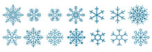 Snowflakes Set, Snow-flakes Winter Collection, Snowfall Vector Illustration