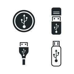 Fototapete - USB icon template color editable. Flash Drive symbol vector sign isolated on white background illustration for graphic and web design.