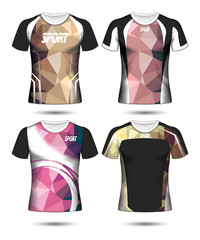 Set of Soccer sport t-shirt layout design poly template and polo shirt vector illustration