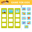 © Kostiantyn - Game for Preschool Children. Find a match. Transport, on air, on water, in land. Activity page for kids. logic puzzle