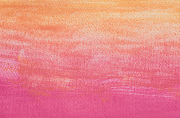 Canvas Print - art painting pink with orange colour on white background