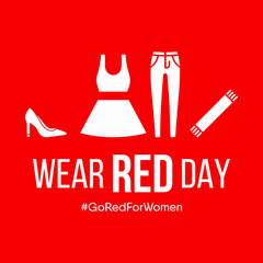 Vector illustration on the theme of National Wear Red day on February 7th.