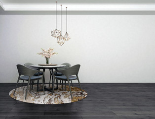 Wall Mural - 3d render. Modern dining room interior.