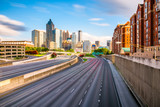Fototapeta  - Atlanta, Georgia, USA downtown skyline over the highways at dusk