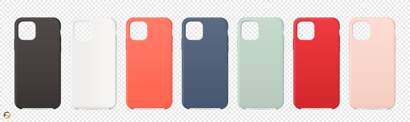 Wall Mural - Realistic cases for smartphone on transparent background. Vector illustration EPS10.