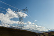high-voltage power line in the mountains, electric high voltage power post