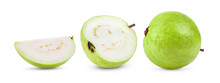  Guava Fruit On White Background.