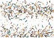 © uncleaux - Festive color ribbon confetti background. Abstract frame confetti texture for holiday, postcard, poster, website, carnivals, birthday and children's parties. Cover confetti mock-up. Wedding card