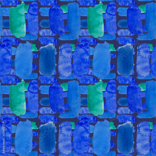 Watercolor creative seamless pattern with abstract elements. Can be used for ...