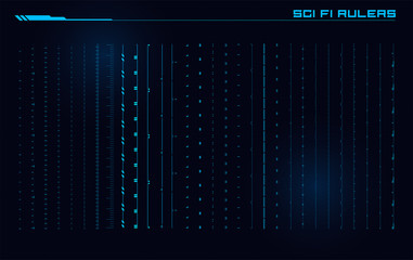 Wall Mural - Set of Sci Fi Modern User Interface Elements. Futuristic Abstract HUD. Good for game UI. Rulers elements for data infographics. Vector Illustration EPS10