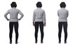 © Curto - rear view of a woman with sportswear and hands  on white background