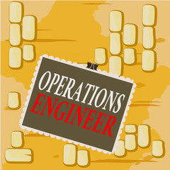 Poster - word writing text operations engineer. business photo showcasing analyze and design operation that w
