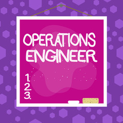 Poster - writing note showing operations engineer. business concept for analyze and design operation that wil