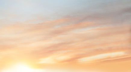 Wall Mural - red sky clouds background. beautiful landscape with clouds and orange sun on sky
