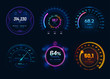 Car speedometer, digital neon LED light gauges