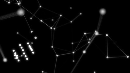 Poster - abstract blue geometrical background with moving lines and dots. looping cg animation bog data