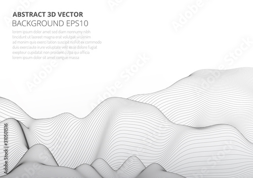 Abstract background with geometric waves. Copy space for text.