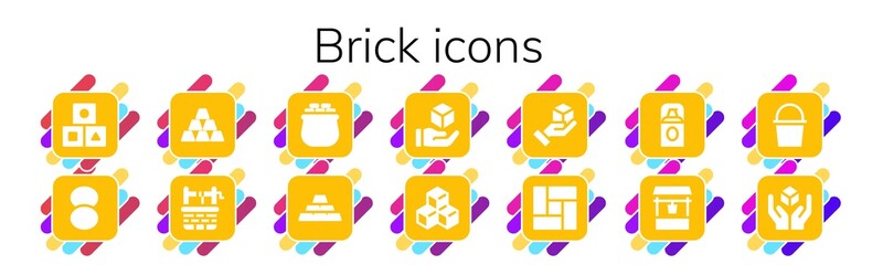 Poster - brick icon set