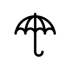 Wall Mural - rain umbrella black solid icon with modern design. flat style for graphic design template. suitable for logo, web, UI, mobile app. vector illustration