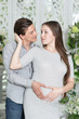 © aletia2011 - Portrait of happy pregnant woman with husband posing at home