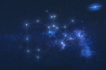 Wall Mural - sagittarius constellation stars in outer space. zodiac sign sagittarius constellation lines. element