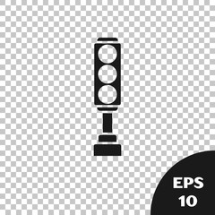 Black Traffic light icon isolated on transparent background. Vector Illustration