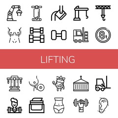 Canvas Print - Set of lifting icons