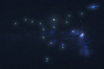 Wall Mural - ursa major constellation stars in outer space. zodiac sign aquarius constellation stars. elements of