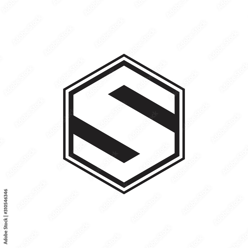 letter s hexagonal negative space logo vector Stock Vector | Adobe Stock