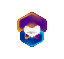 Aufkleber - Vector arrow geometric banner created with blend color shapes effects. Trendy simple button, icon or business branding logo template, minimal style. Illustration For Wallpaper, Banner, Background