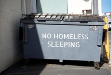 No Homeless Sleeping In Urban Alley Sign