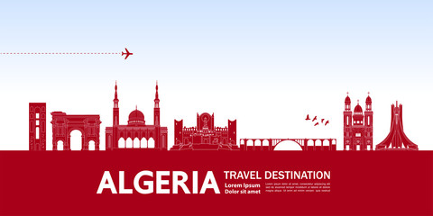 Fototapete - Algeria travel destination grand vector illustration. 